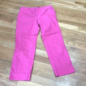 Banana Republic Avery Hot Pink Ankle Pants Womens 4 Straight Leg Cotton Stretch